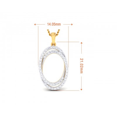 Carmon Diamond Oval Pendant 
